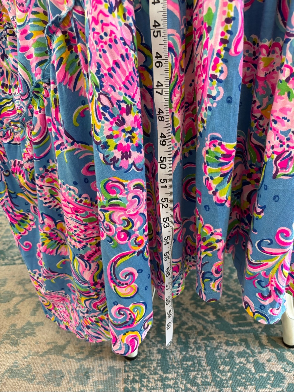 Lilly Pulitzer Loro Maxi Tiered Dress Mermaid Grotto Blue Pink Sz M - HTF, EUC! - Picture 6 of 6